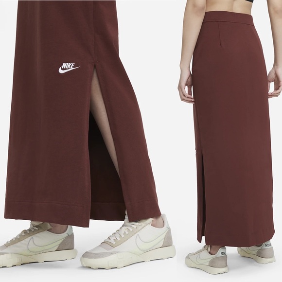 NIKE Sportswear brown maxi skirt XS - Picture 2 of 11